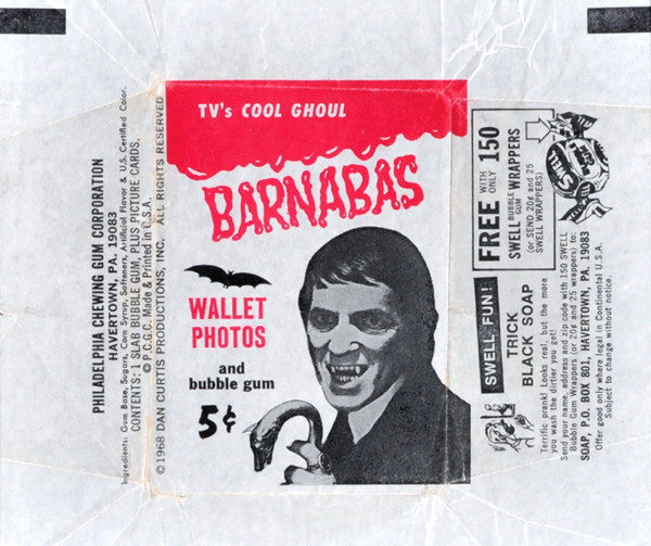574 dark shadows gum cards red series wrapper