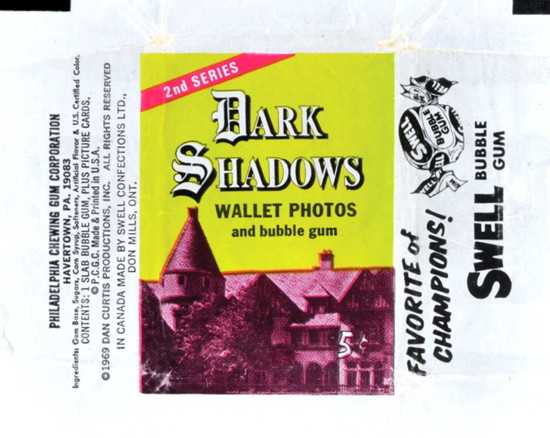 822 dark shadows green gum cards package